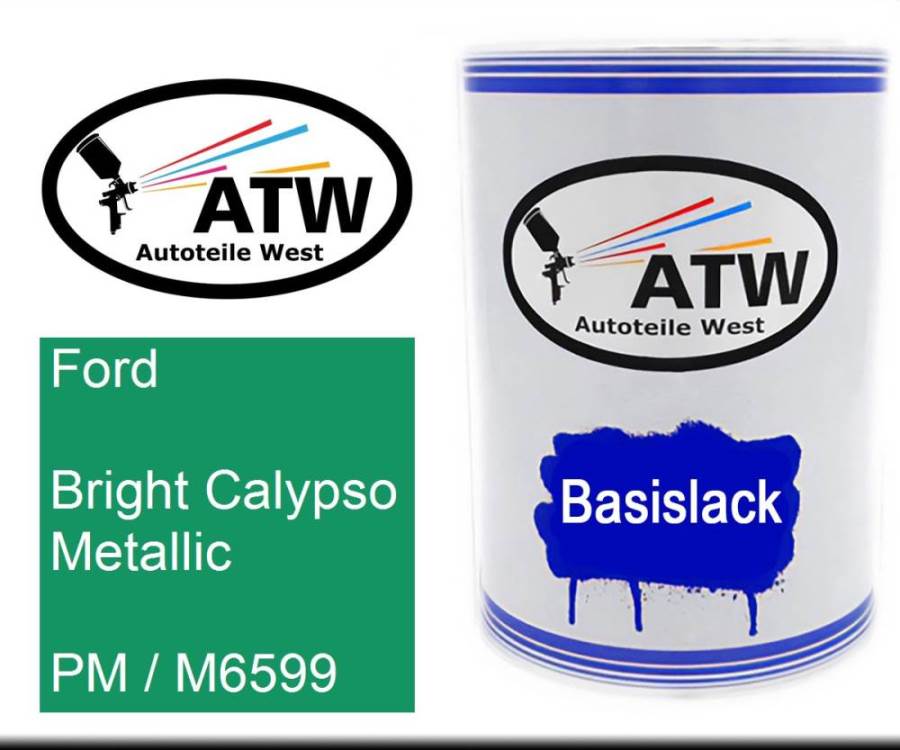 Ford, Bright Calypso Metallic, PM / M6599: 500ml Lackdose, von ATW Autoteile West.